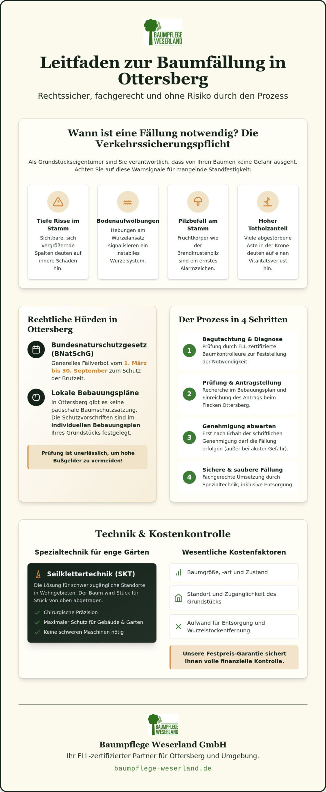 Baumfällung in Ottersberg: Ihr Experten-Leitfaden zu Genehmigung, Technik und Kosten