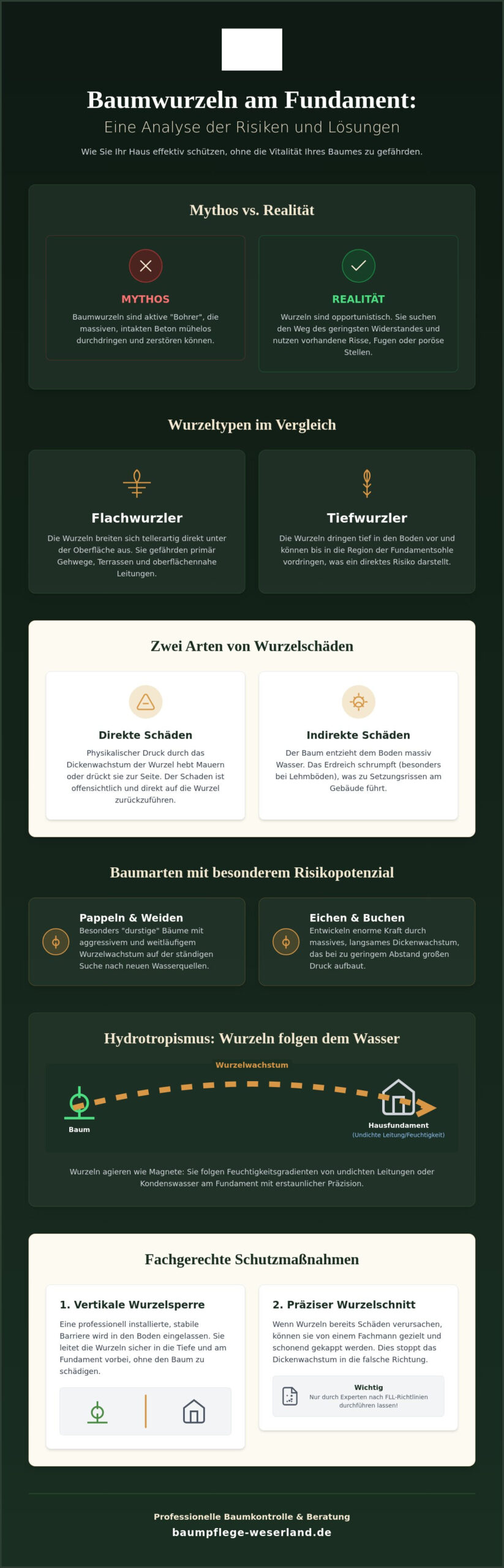 Baumwurzeln nahe Hausfundament: Gefahren erkennen und Schäden fachgerecht verhindern