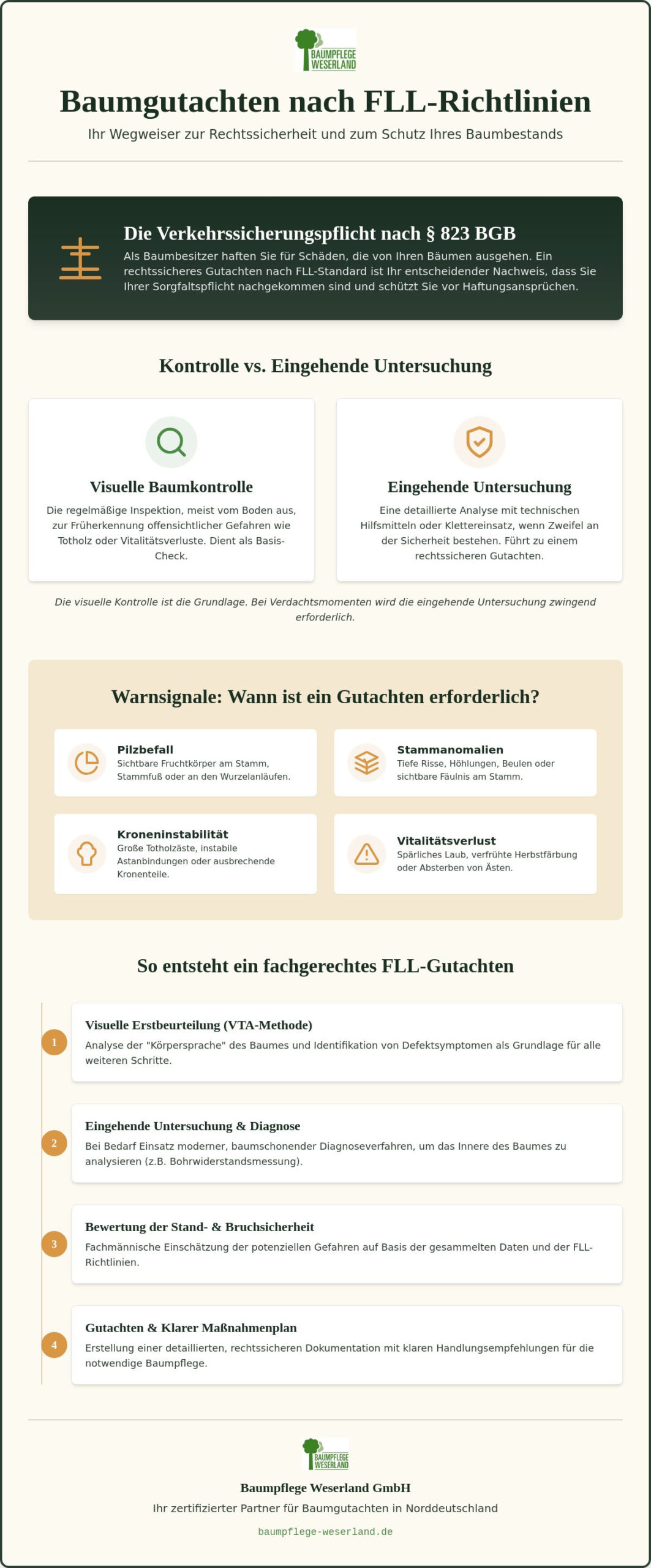 Baumgutachten nach FLL-Richtlinien: Sicherheit & Rechtsschutz für Baumbesitzer (2026)