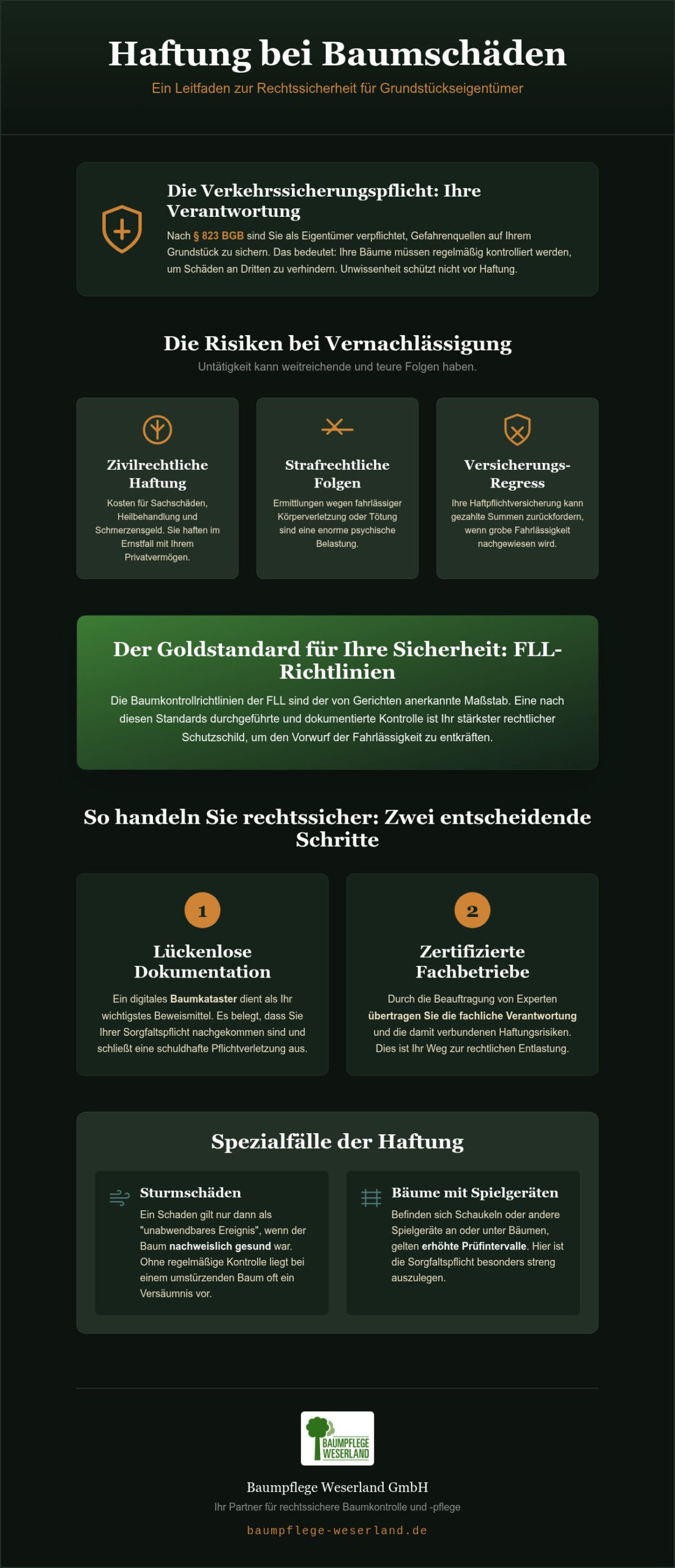 Baumkontrolle & Haftung: Der Leitfaden für Grundstückseigentümer 2026