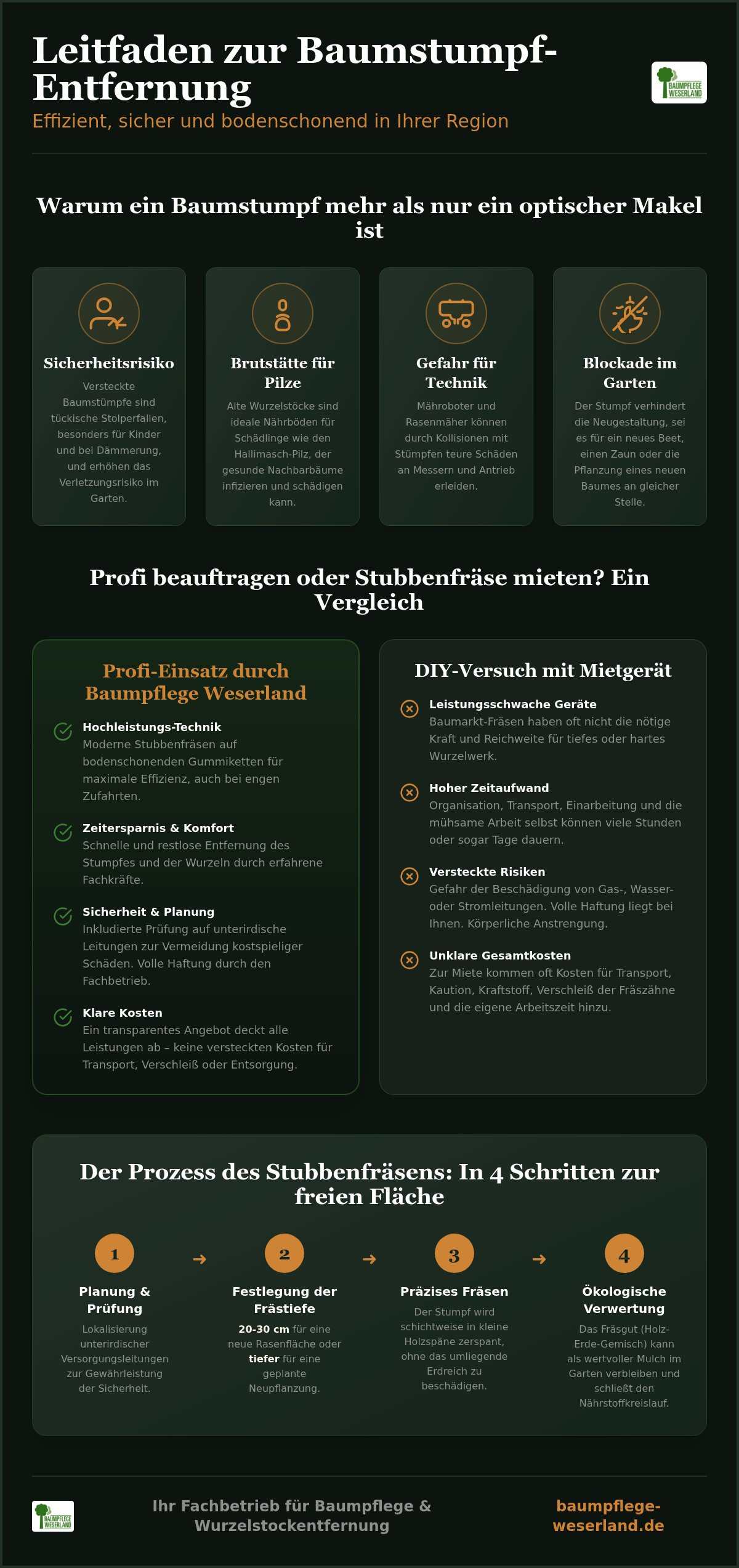 Stubbenfräsen in Fischerhude: Baumstümpfe fachgerecht & bodenschonend entfernen (2026)