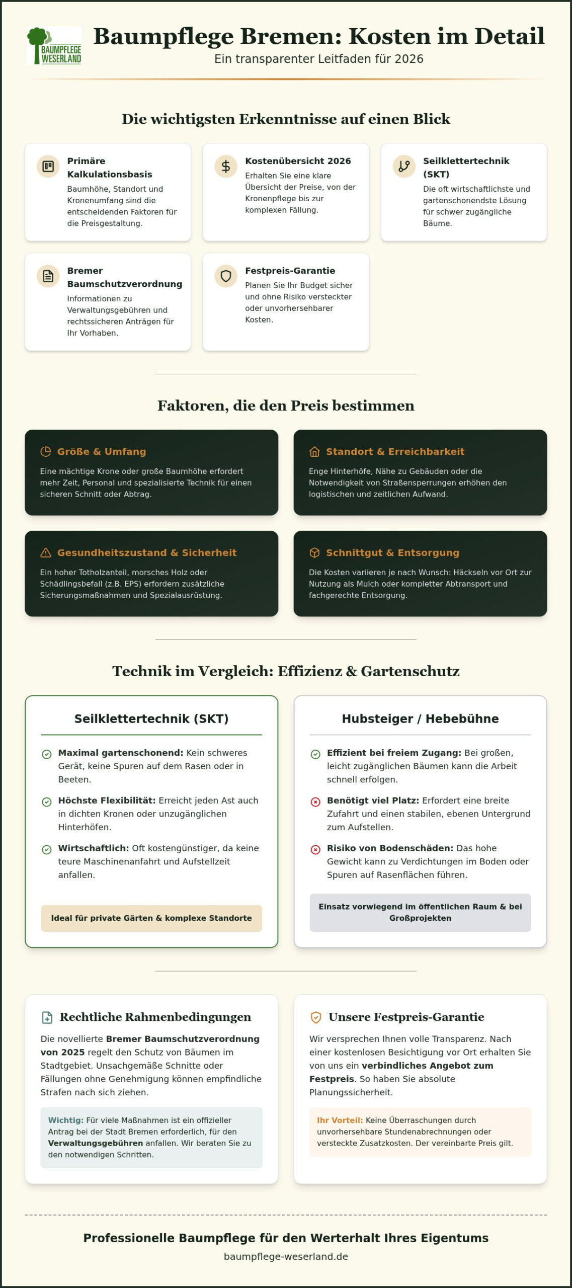 Baumpflege Bremen Kosten: Was kostet ein Profi-Service 2026 wirklich?